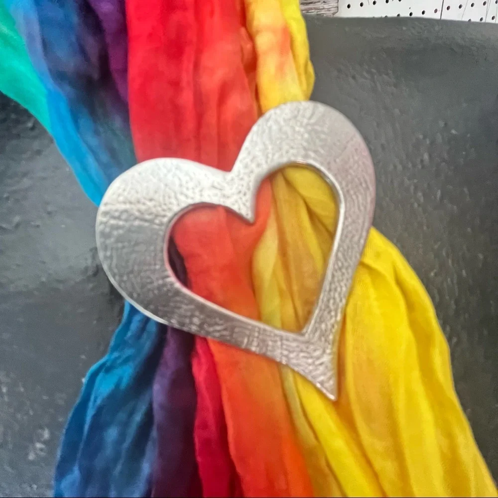 Ladycrow 100% silk scarf in bright bold colors!; NWT! - Picture 10 of 10